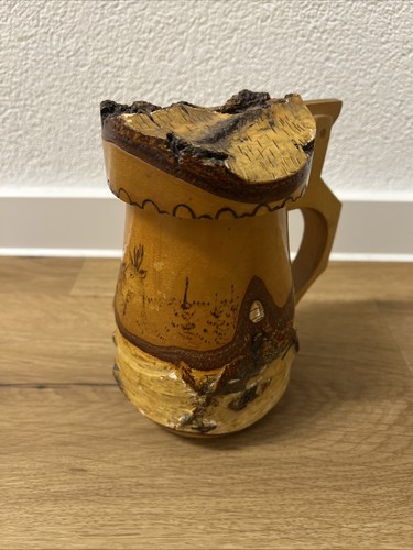 Bierkrug aus birken - birken-holz, mit