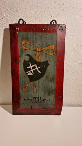 Altes holzbild malerei wappen - altes,