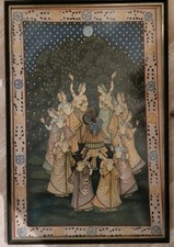 Indische Seidenbild Original