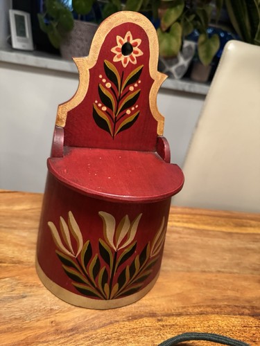 Vintage holz salzdose wandbox - salzdose,