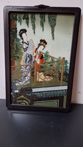 Asiatisches hinterglasbild - asiatisches,