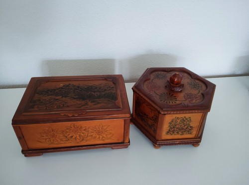 2er set vintage holzkästchen - 2er,