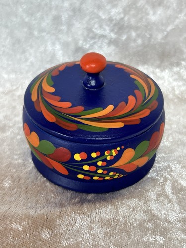 Folk art schmuckdose - art, blau